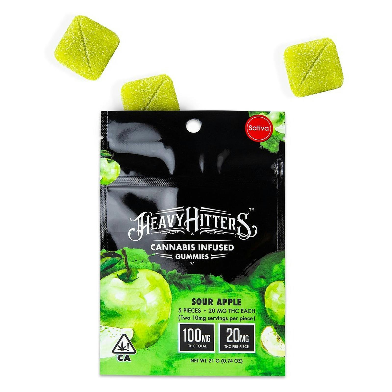 Heavy Hitters 100mg THC Gummy Pack - Sour Apple